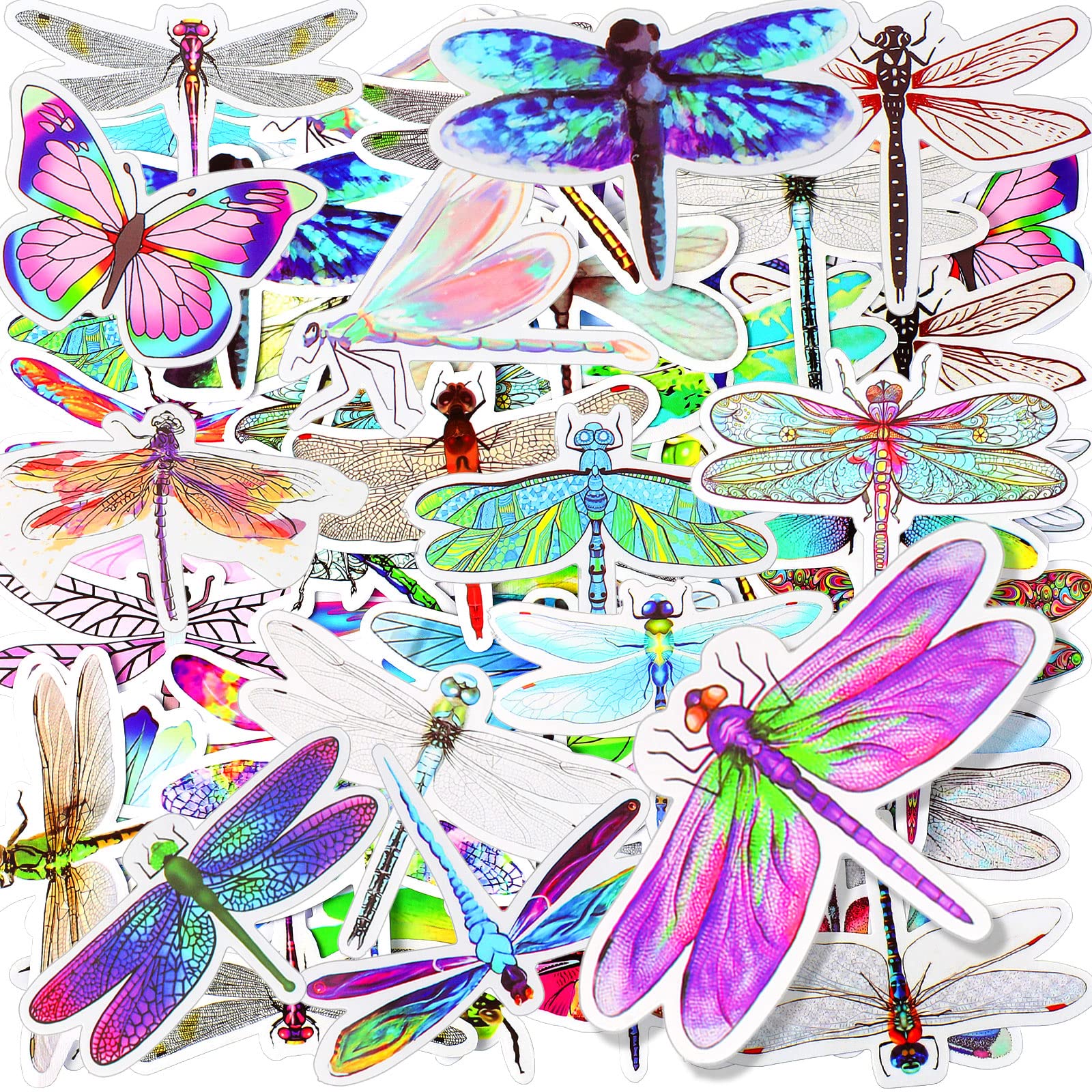 Amazon.com: Chinco 100 Pcs Dragonfly Stickers Dragonfly Waterproof
